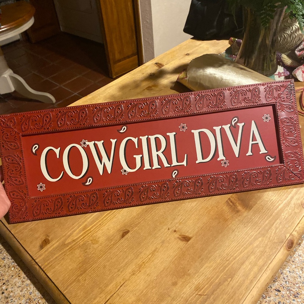 Large cowgirl sign